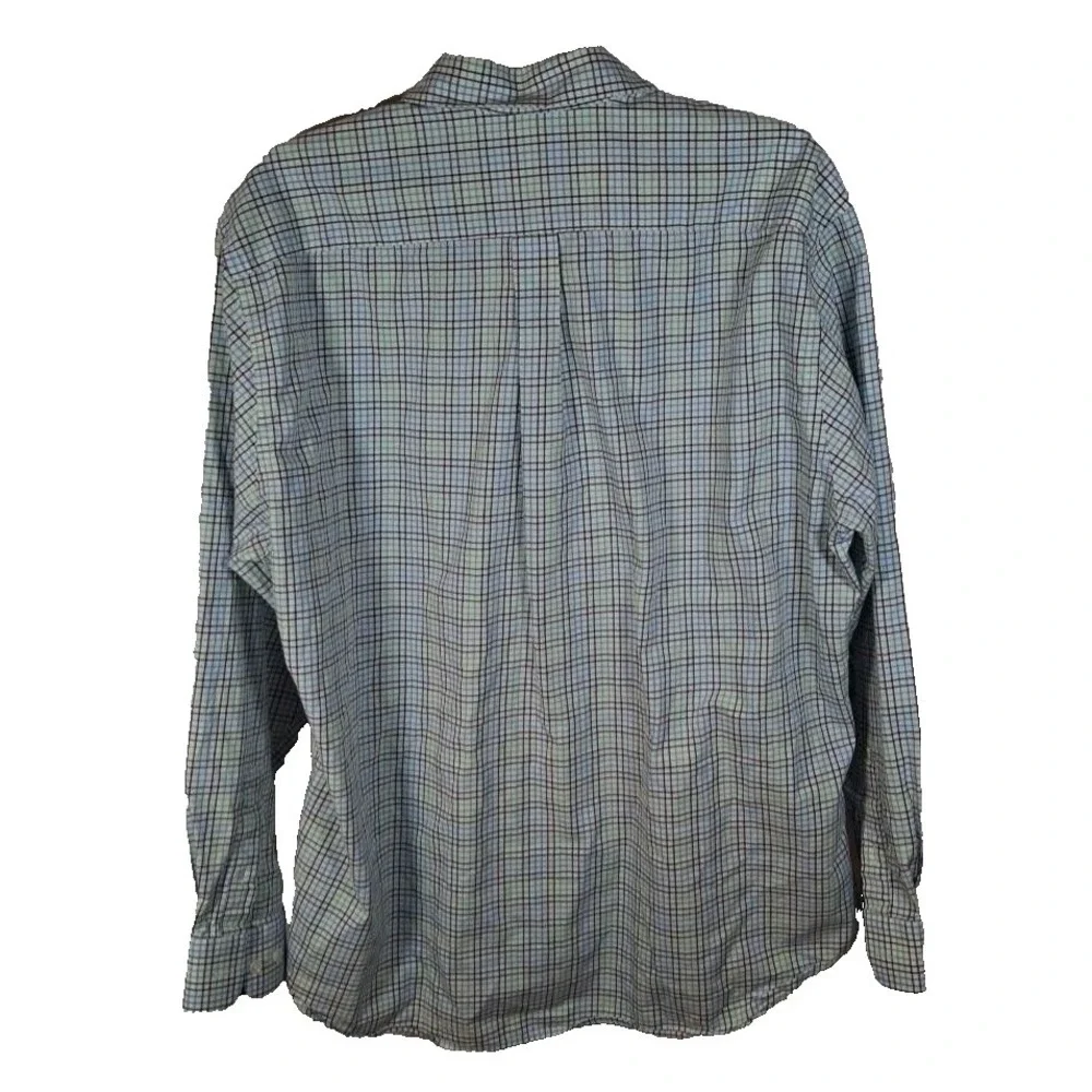 Turtleson Blue Green Check Mens Button up Shirt Size XL Preppy‎  Easter Spring - Picture 2 of 9